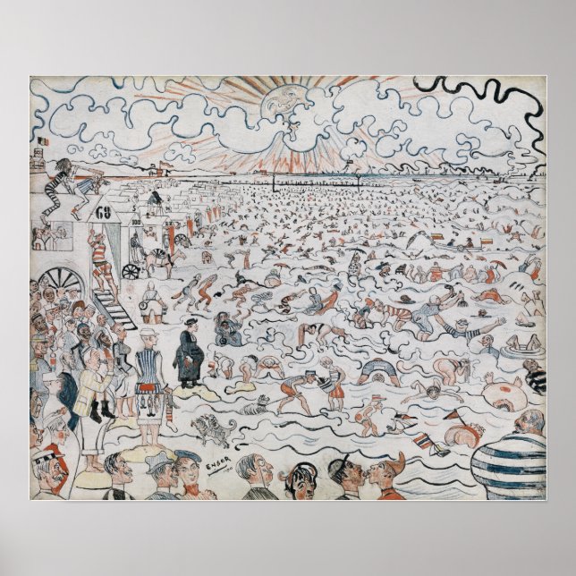 James Ensor The Beach at Oostende Poster (Front)