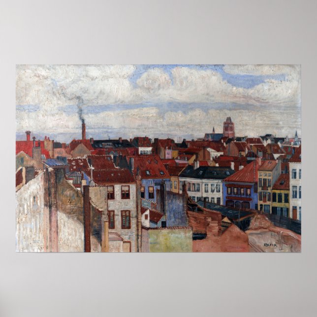 James Ensor The Rooftops of Ostend Poster (Front)