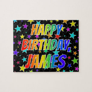 "JAMES" First Name, Fun "HAPPY BIRTHDAY" Jigsaw Puzzle