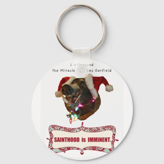 James Garfield:Patron Saint of Accidental Miracles Keychain (Front)