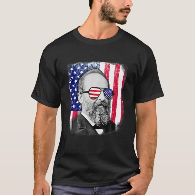 James Garfield US flag shirt 4th of July (Front)