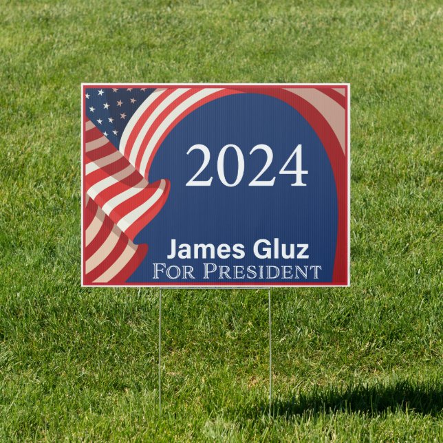 James Gluz For President 2024 Yard Sign (Insitu)