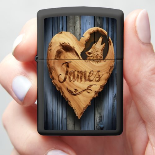 James Heartwood Wolf Sign Zippo Lighter