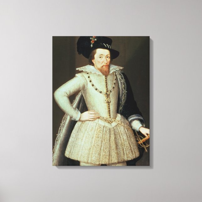 James I, half-length portrait Canvas Print (Front)