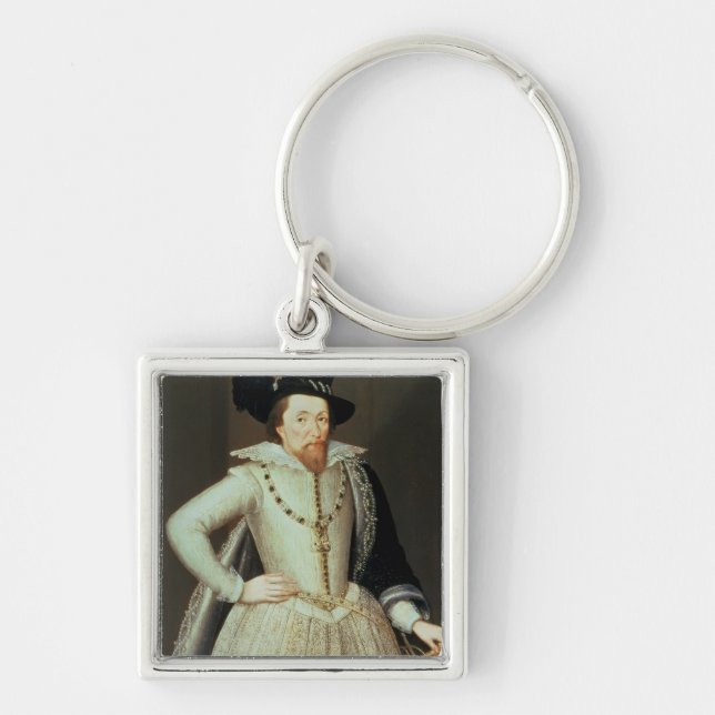 James I, half-length portrait Keychain (Front)
