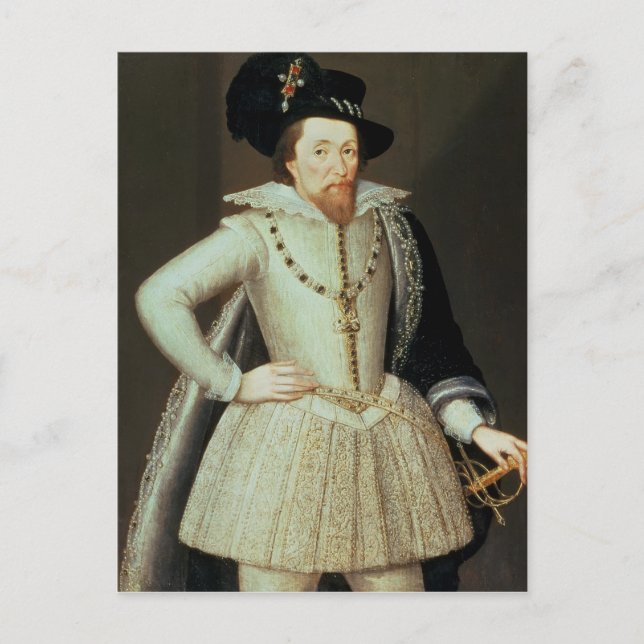 James I, half-length portrait Postcard (Front)
