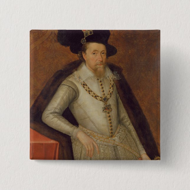 James I of England, and VI of Scotland Button (Front)
