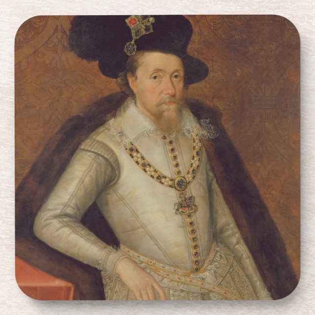 James I of England, and VI of Scotland Drink Coaster (Front)