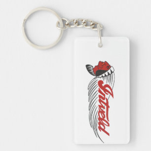 James Intveld Vintage Motorcycle Logo White Keychain
