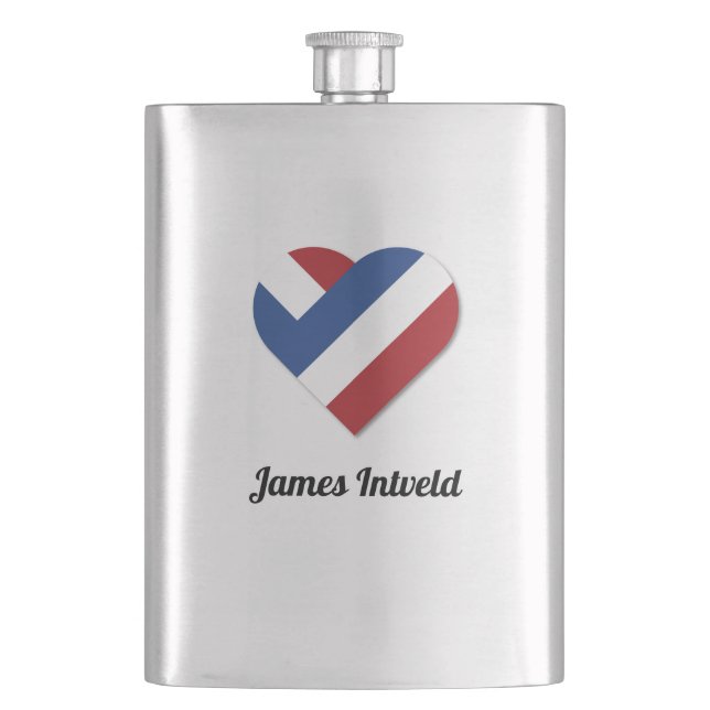 James Intveld with Netherlands Heart Flag Flask (Front)