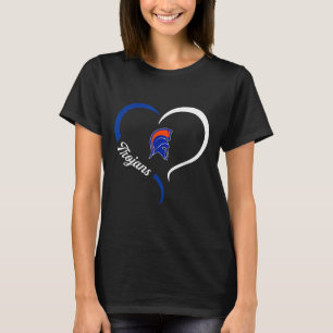 James Island Charter Trojans Logo Half Heart Sloga T-Shirt