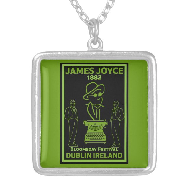 James Joyce Dublin Ireland Silver Plated Necklace (Front)