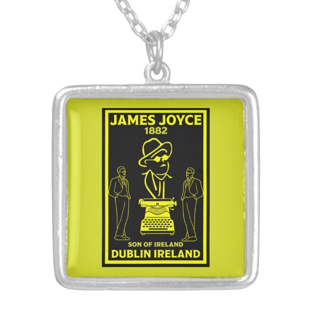 James Joyce Dublin Ireland Silver Plated Necklace (Front)
