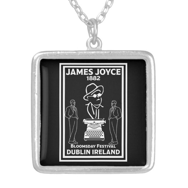 James Joyce Dublin Ireland Silver Plated Necklace (Front)