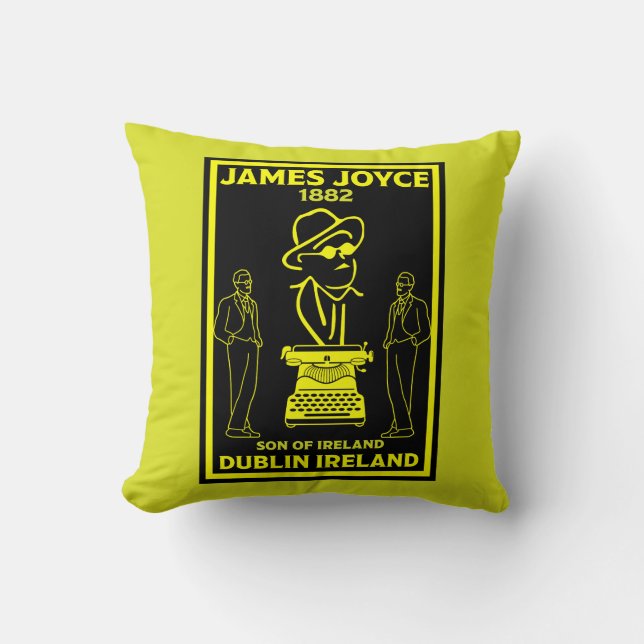 James Joyce Dublin Ireland Throw Pillow (Front)