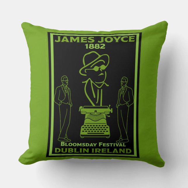 James Joyce Dublin Ireland Throw Pillow (Front)