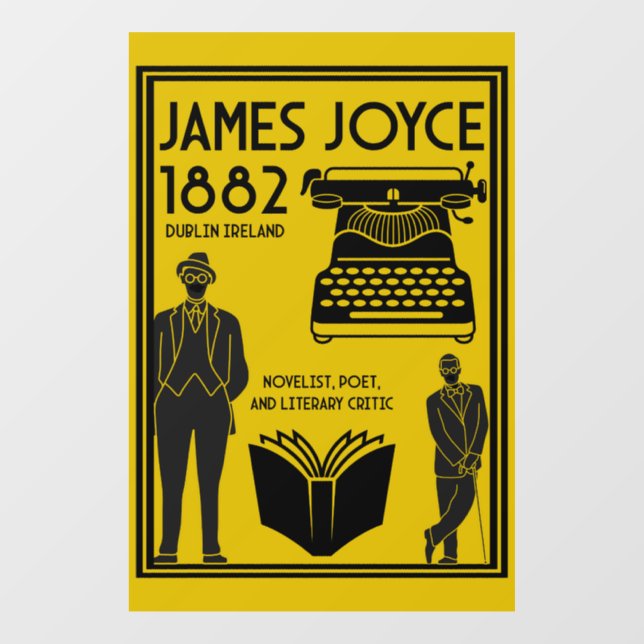 James Joyce Dublin Ireland Window Cling (Sheet)