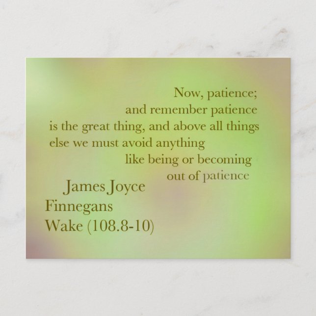 James Joyce Finnegans Wake Quote Postcard (Front)