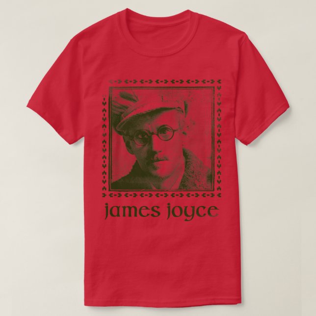 James Joyce Retro Faded Style Fan Design T-Shirt (Design Front)