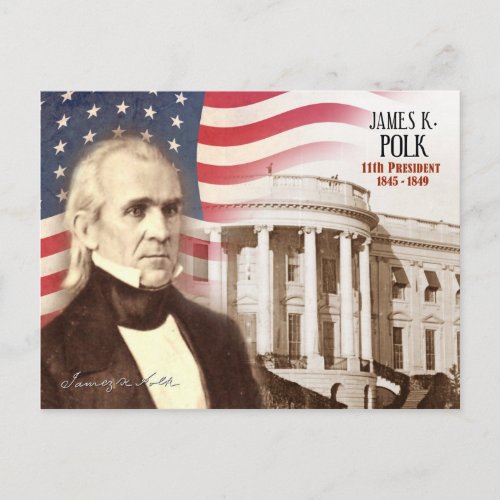 James K Polk _ 11th President of the US Postcard