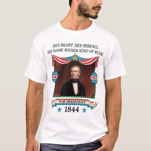James K Polk 1844 Campaign Mens Light Shirt T_Shirt
