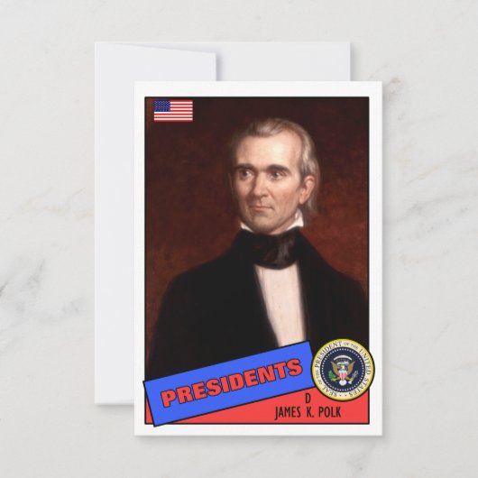 James K. Polk Baseball Card (Front)