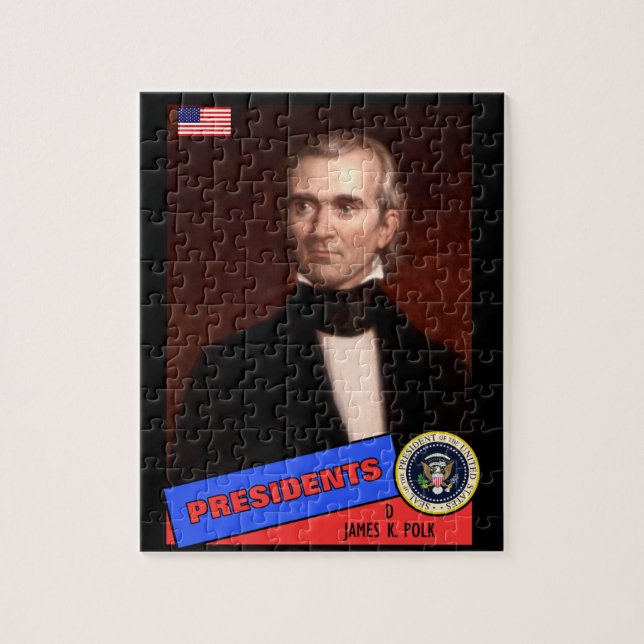 James K. Polk Baseball Card Jigsaw Puzzle (Vertical)