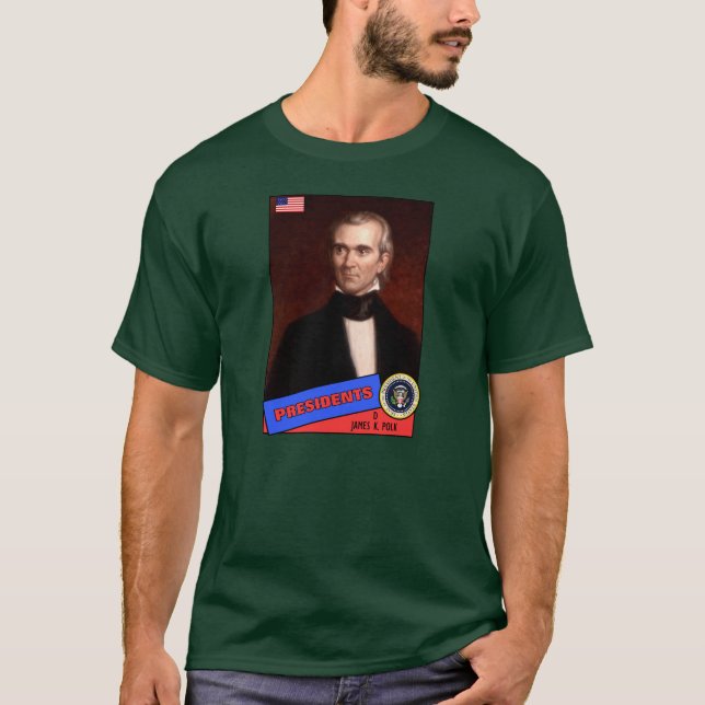 James K. Polk Baseball Card T-Shirt (Front)