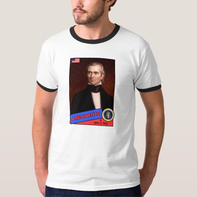 James K. Polk Baseball Card T-Shirt (Front)