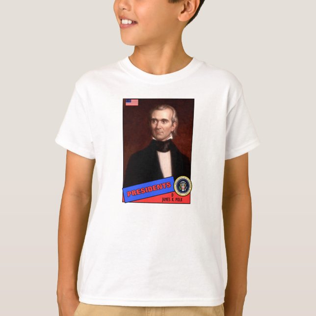 James K. Polk Baseball Card T-Shirt (Front)