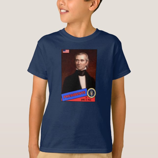 James K. Polk Baseball Card T-Shirt (Front)