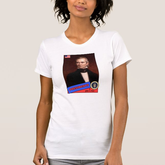 James K. Polk Baseball Card T-Shirt (Front)