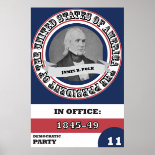 James K. Polk Presidential History Poster