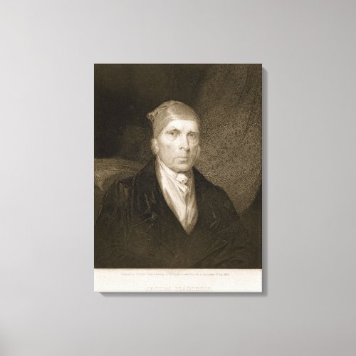 James Madison aged 82 engraved by Thomas B Welch Canvas Print