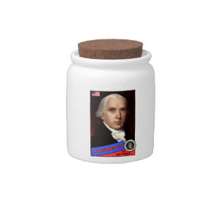 James Madison Baseball Card Candy Jar