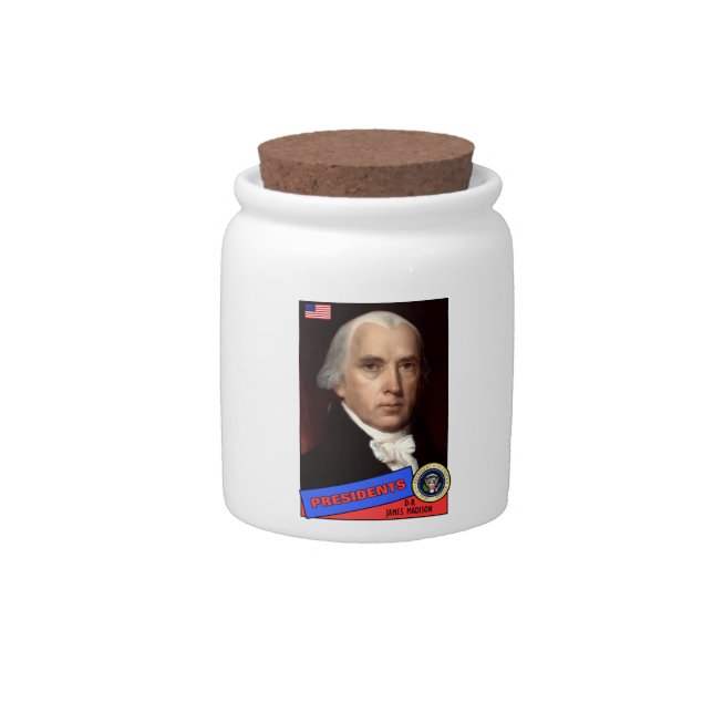 James Madison Baseball Card Candy Jar (Front)