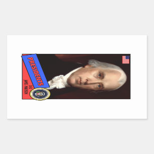 James Madison Baseball Card Rectangular Sticker