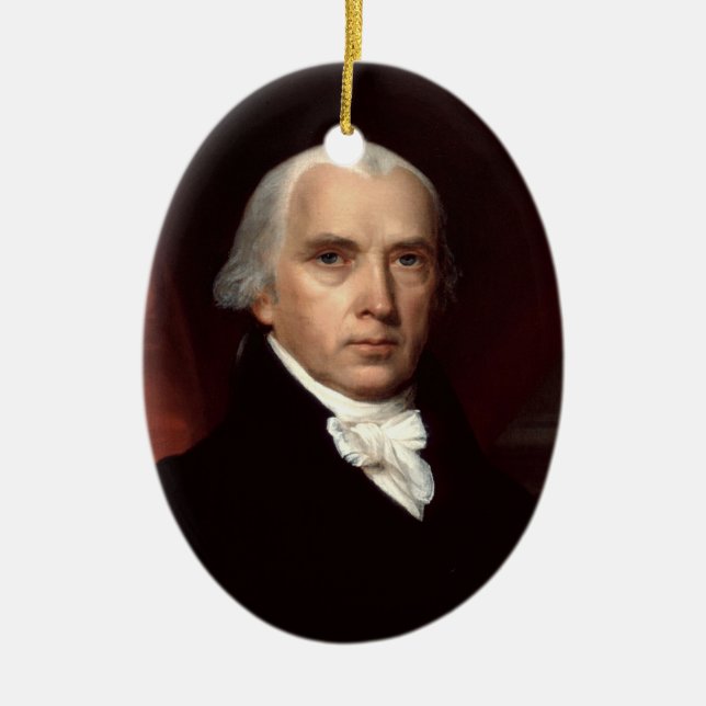 James Madison Ceramic Ornament (Front)