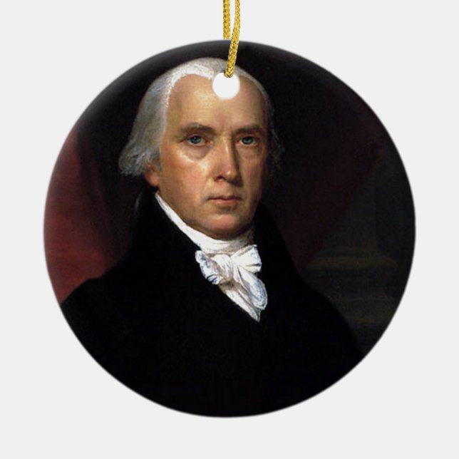 James Madison Ceramic Ornament (Front)