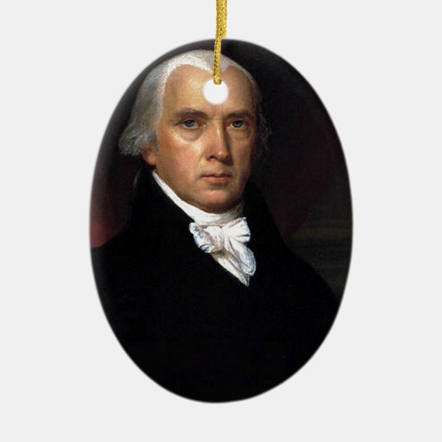 James Madison Ceramic Ornament (Front)
