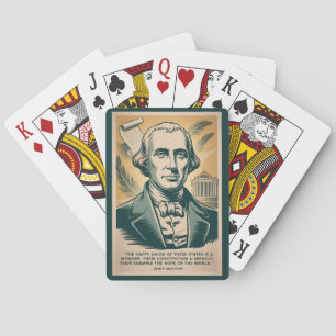 James Madison Fourth President Illustration Retro Poker Cards