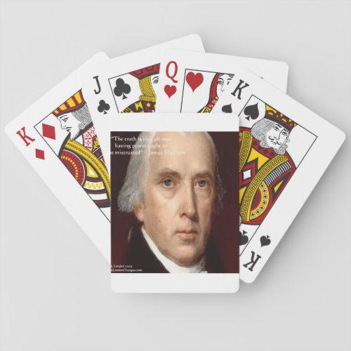 James Madison Mistrust Power Wisdom Quote Poker Cards