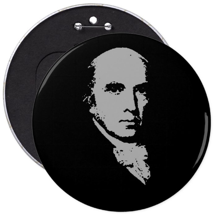 james madison silhouette pinback button