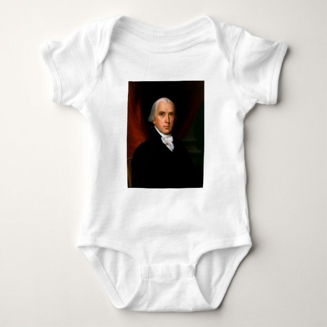 James Madison the 4th President: Colonial America Baby Bodysuit (Front)