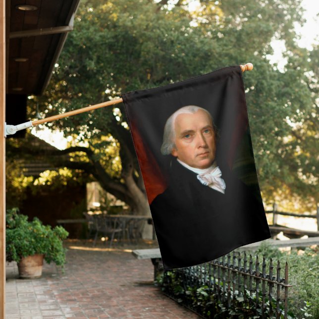 James Madison the 4th President: Colonial America House Flag (In SItu)