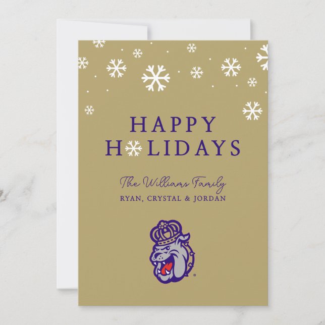 James Madison University | Duke Dog Face Holiday Card (Front)