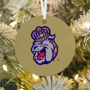 James Madison University Duke Dog Face Metal Ornament