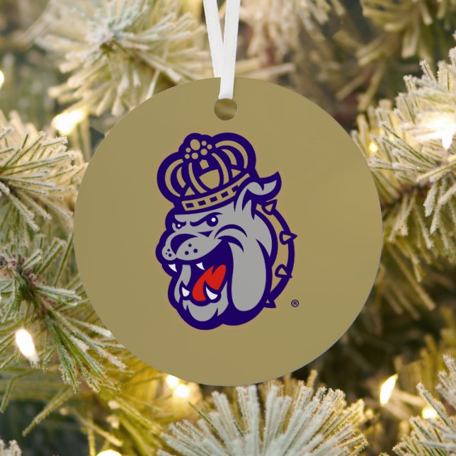 James Madison University | Duke Dog Face Metal Ornament (Insitu)
