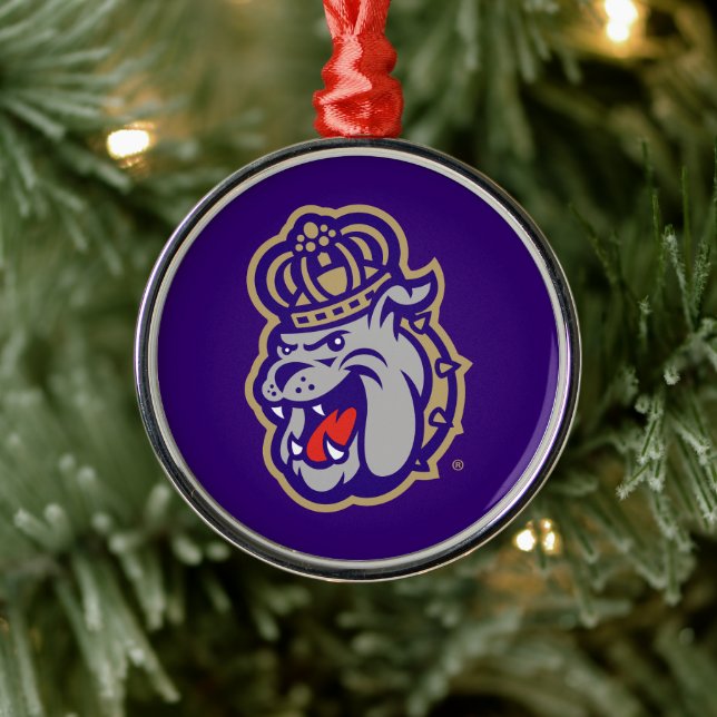 James Madison University | Duke Dog Face Metal Ornament (Tree)