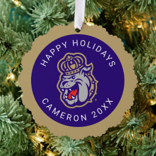 James Madison University   Duke Dog Face Ornament Card